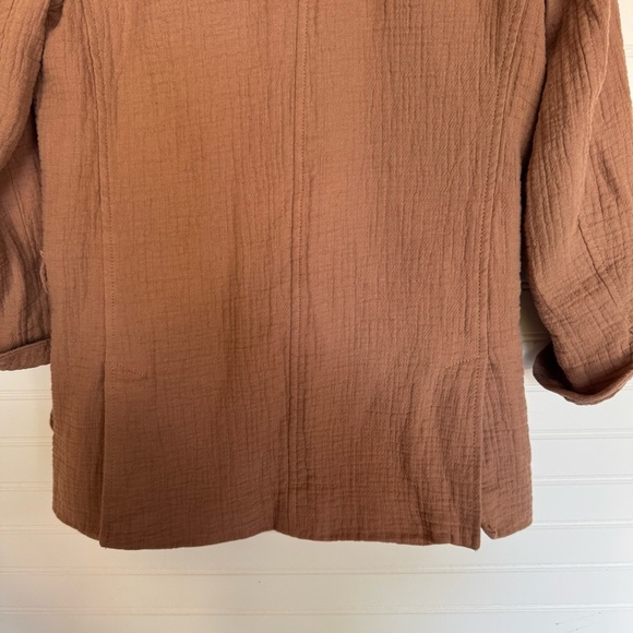 Madewell Larsen Women’s XS Brown Cotton Linen Blend Relaxed LIned Vented Blazer - Picture 12 of 13